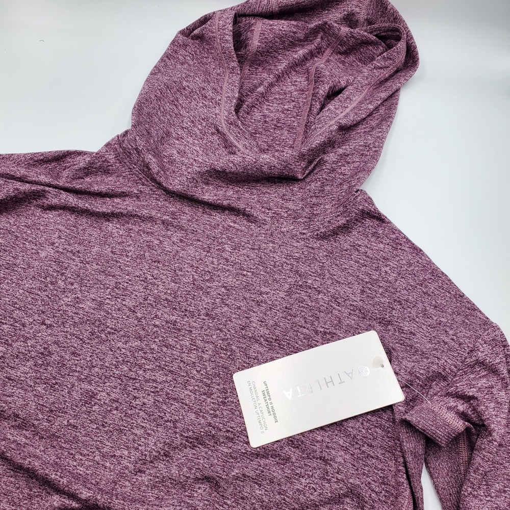 Athleta Uptempo II Hoodie Sweatshirt Heathered Purple XXS 882375-02-2-0000